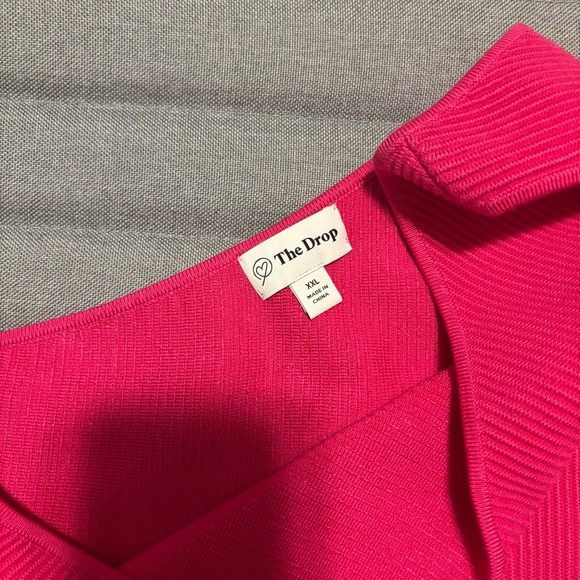 Pink One-Shoulder Ribbed Top - Picture 2 of 2